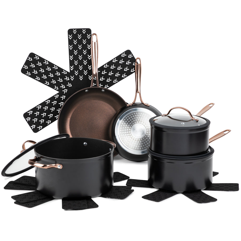 Thyme & Table Non-Stick 15-Piece Cookware Set Hard Anodized Aluminum –  UnitedSlickMart