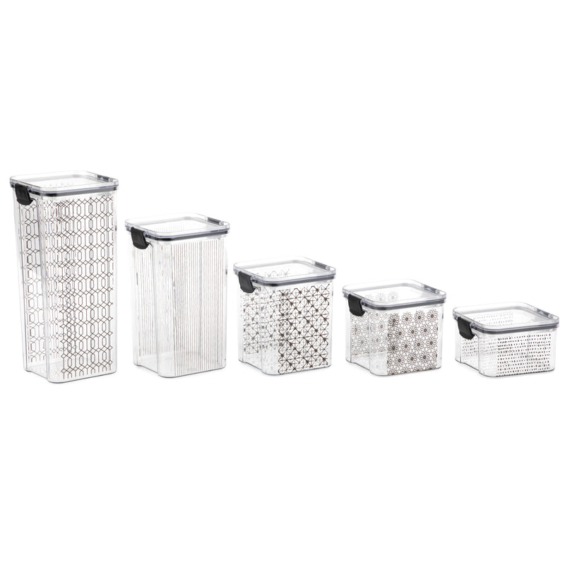 Thyme & Table Geometric Glass Storage Jars, 3-Piece Set