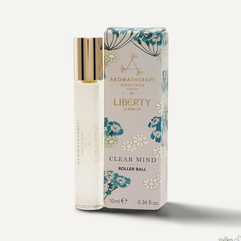 aromatherapy associates clear mind roller ball, created in collaboration with Liberty of London, to reset and clear the mind