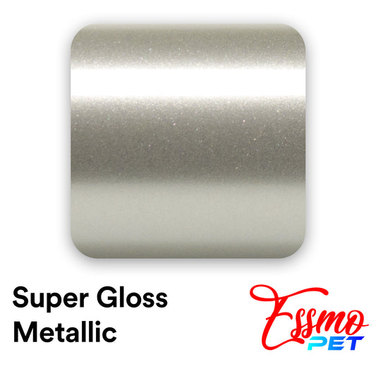 Glossy Metallic Champagne Silver Vinyl Wrap