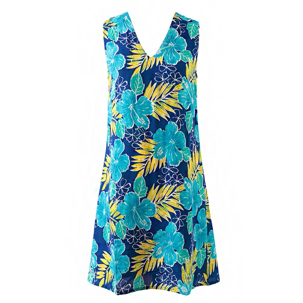 Soft & Cute Blue Flowered Easy-On Plus Size Women's Sundress/Coverup ...