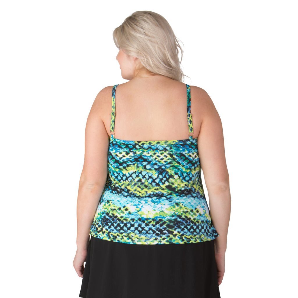 Emerald Reef Twist Front Plus Size Swimsuit Top | Curvy Beach Fashion ...