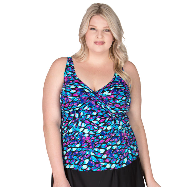 T.H.E Swimwear - Twist Front Plus Size Swim Top at Swimsuits Just For Us