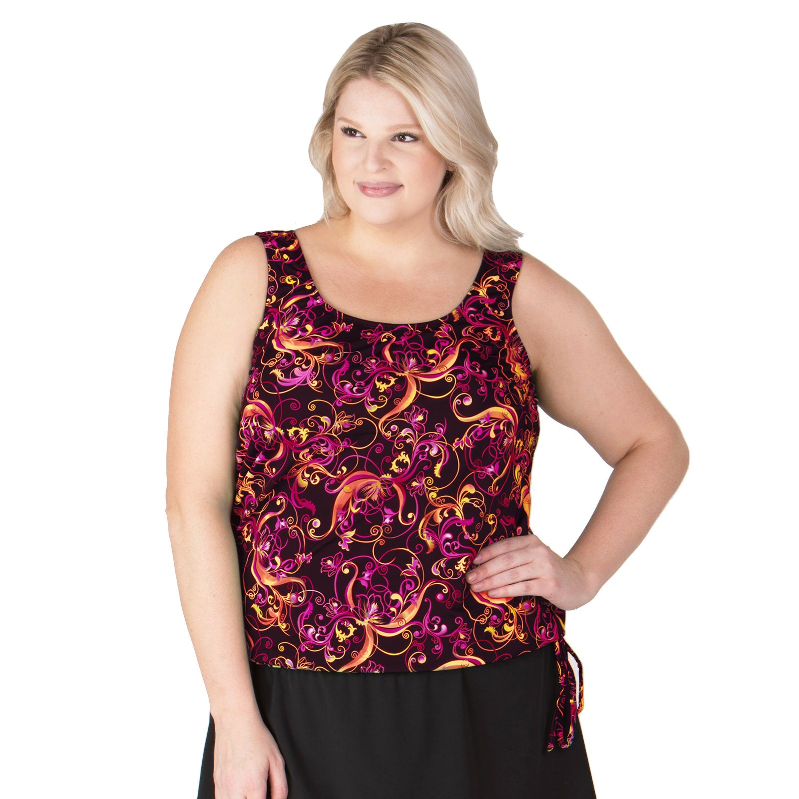 plus size blouson swim tops