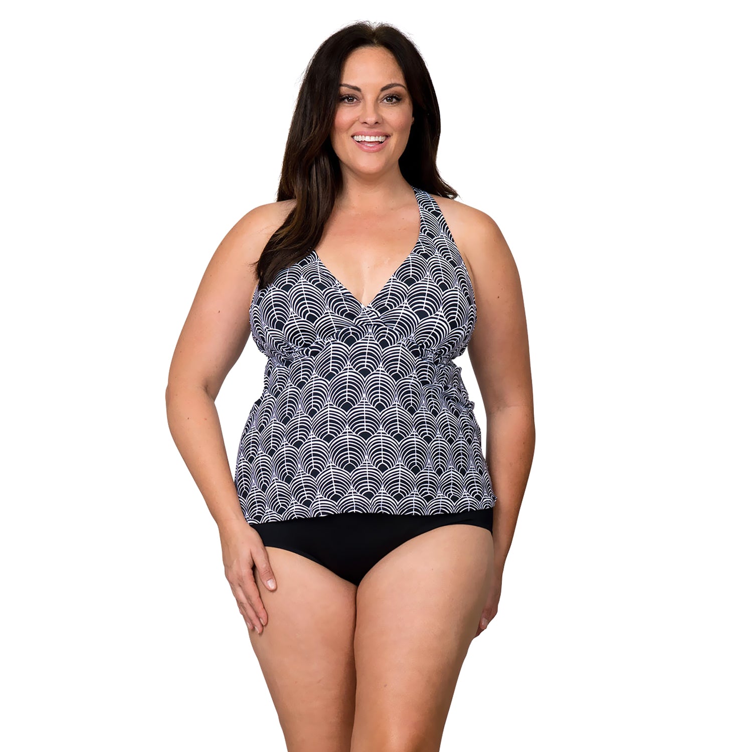 plus size swim tops with underwire