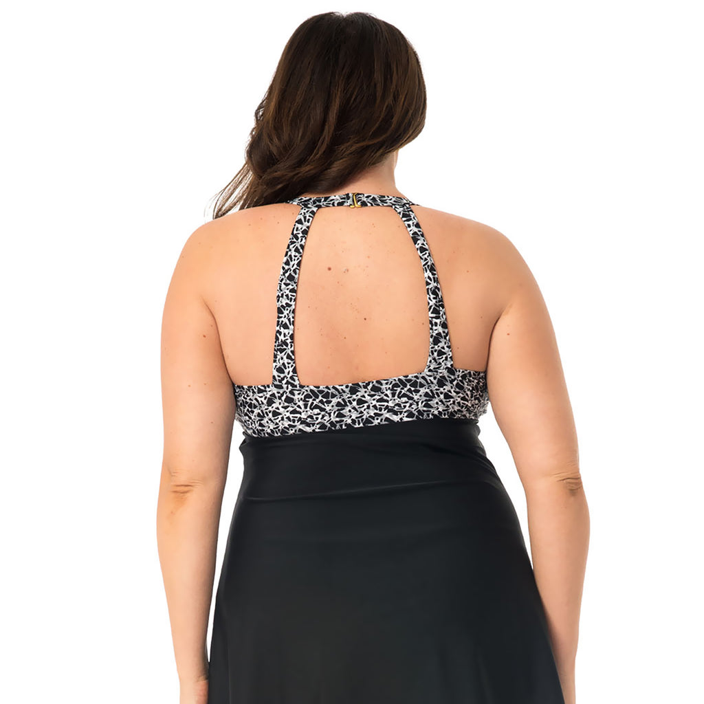 plus size swim dress black