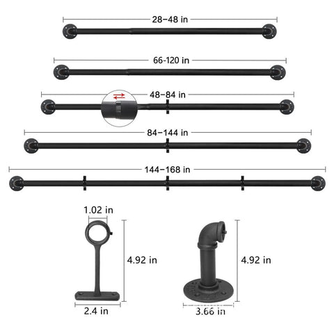 Remi Adjustable Curtain Rod Size