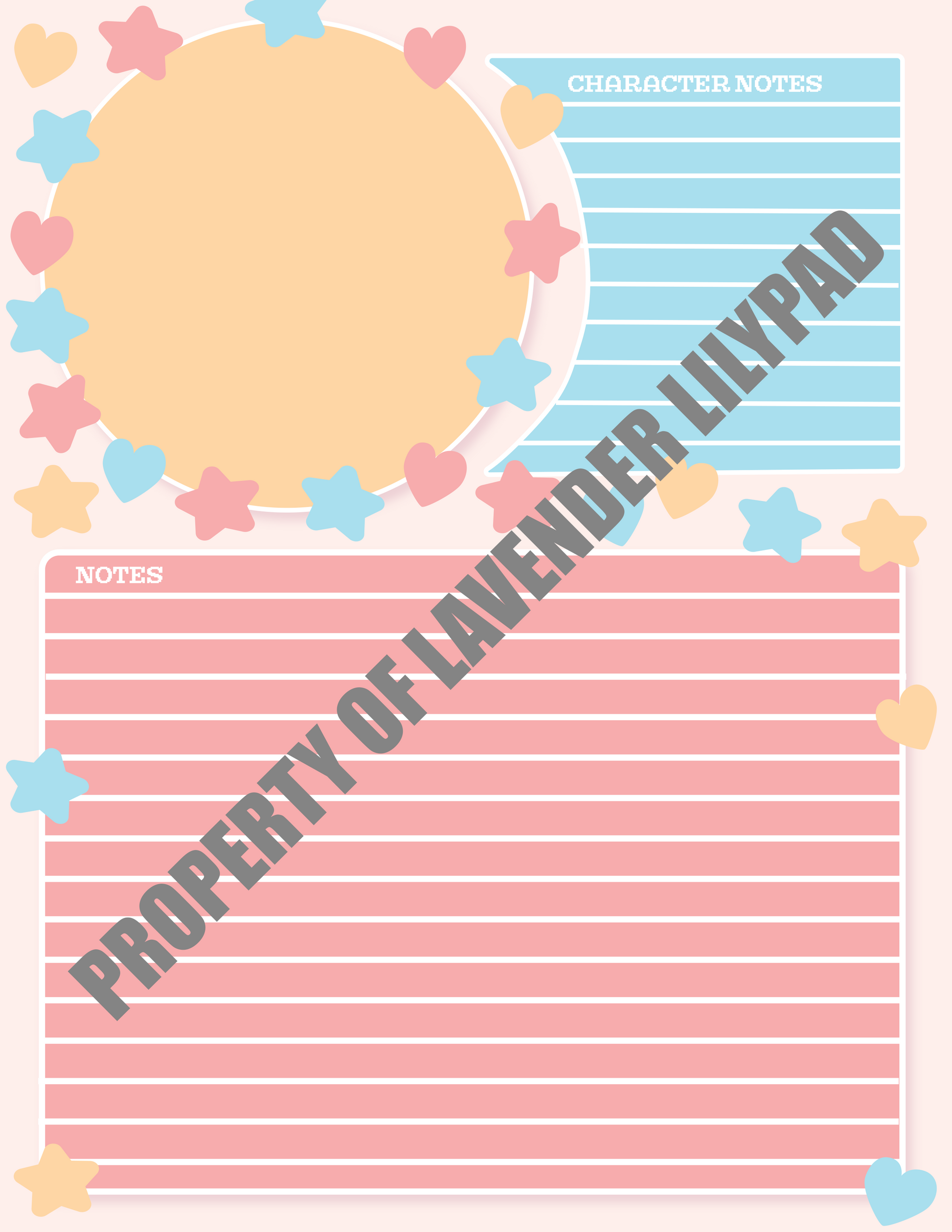 Kawaii Adhd Friendly Dnd 5e Character Sheet Lavender Lilypad