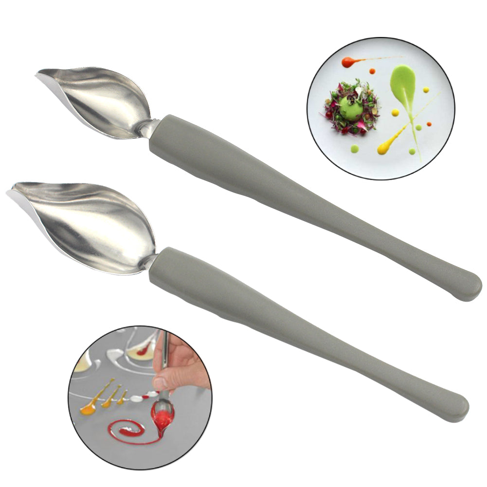 WinPen® Chef Decoration Pencil Anti-slip Accessories Draw Tools Stainless Steel Portable Mini Sauce Painting Coffee Spoon Kitchen Home