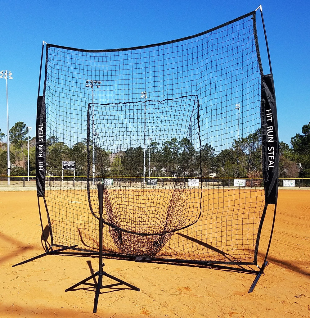 Baseball and Softball Portable Hitting Net and Travel Tee Bundle – Hit Run Steal