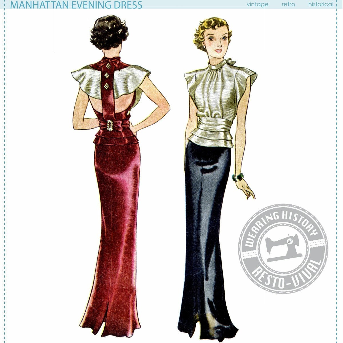 Vintage 1930s Full-Length Evening Gown - Vibrant Raspberry-Fuchsia Vel –  Jumblelaya Vintage