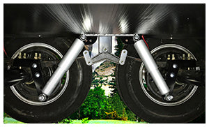 Comfort Ride Shock Absorbers on a tandem axle trailer