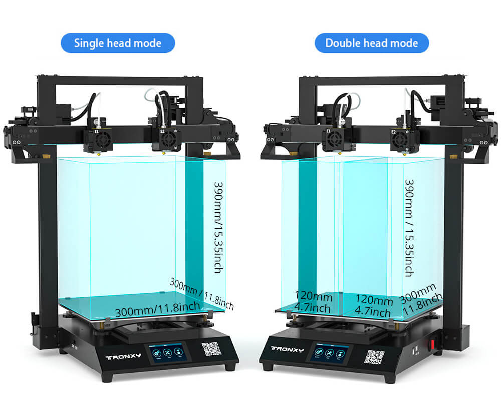 Tronxy Gemini S DIY Dual Extruder IDEX 3D Printer Kit Two Head Multicolor Large FDM 3D Printing Machine 300x300x390mm Tronxy 3D Printer | Tronxy Gemini 3D Printer | Tronxy Idex 3D Printer