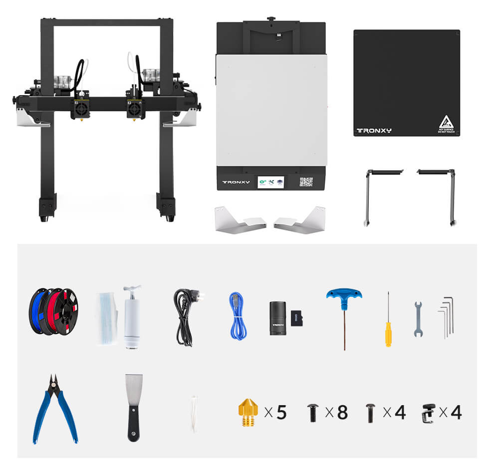 Tronxy Gemini S DIY Dual Extruder IDEX 3D Printer Kit Two Head Multicolor Large FDM 3D Printing Machine 300x300x390mm Tronxy 3D Printer | Tronxy Gemini 3D Printer | Tronxy Idex 3D Printer