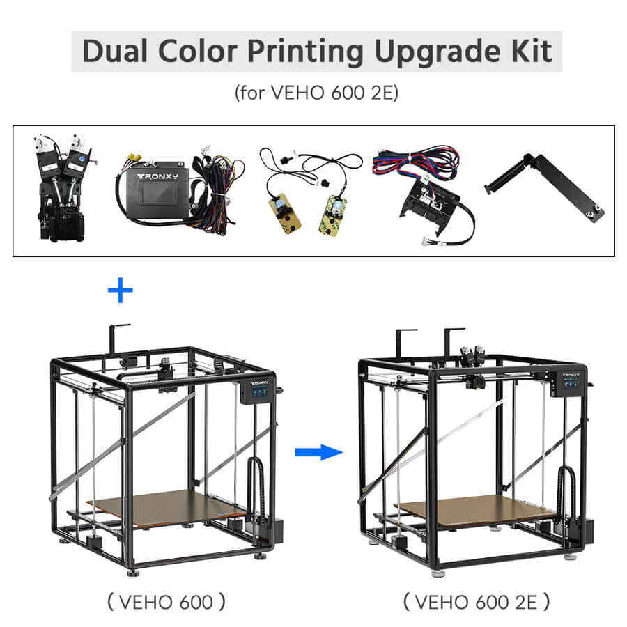 Tronxy 2E Upgrade Kits 2-In-1-Out Dual Extrusion Direct Drive Upgrade Kits for Upgrade VEHO 600 to VEHO 600 2E Tronxy 3D Printer | Tronxy Large 3D Printer | Tronxy Large Format Veho 600 800 1000 3D Printer