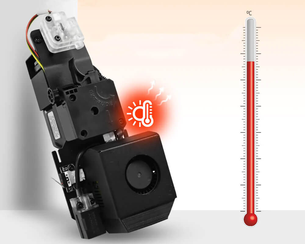 Kit Hotend Estrusore Assemblato Stampante 3D, Hotend Estrusore Stampante 3D  DC24V 40W Tubo di Riscaldamento 0,4 Mm Ugello in Ottone Riscaldamento Kit