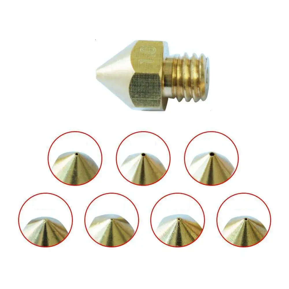 Tronxy 3D Printer 7 pcs MK8 M6 Brass Copper Nozzle J-head Extrusion DIY 3D Printer Parts For 1.75MM Filaments