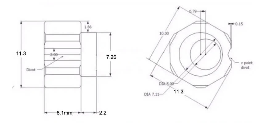 Tronxy 3D Printer Parts Eccentric Nut 5mm V Slot Six Angle Open Builds Bore Eccentric Spacers Tronxy 3D Printer | Tronxy Large 3D Printer | Tronxy Large Format Veho 600 800 1000