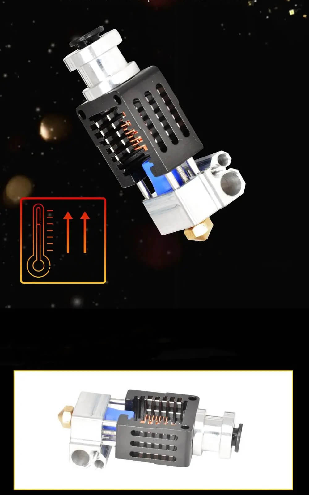 Tronxy 3D Printer Parts Gantry Extrusion Head Metal Print Head Hotend Remote Kit Titanium Alloy 0.4mm Nozzle Extruder Tronxy 3D Printer | Tronxy Large 3D Printer | Tronxy Large Format Veho 600 800 1000