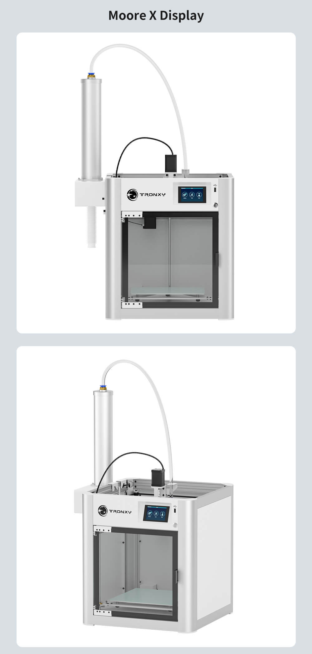 Tronxy Moore X Clay 3D Printer Fully Assembled with Enclosure Aluminum Barrel Feeding System Electric Putter Ceramic Printing Size 255x255x255mm