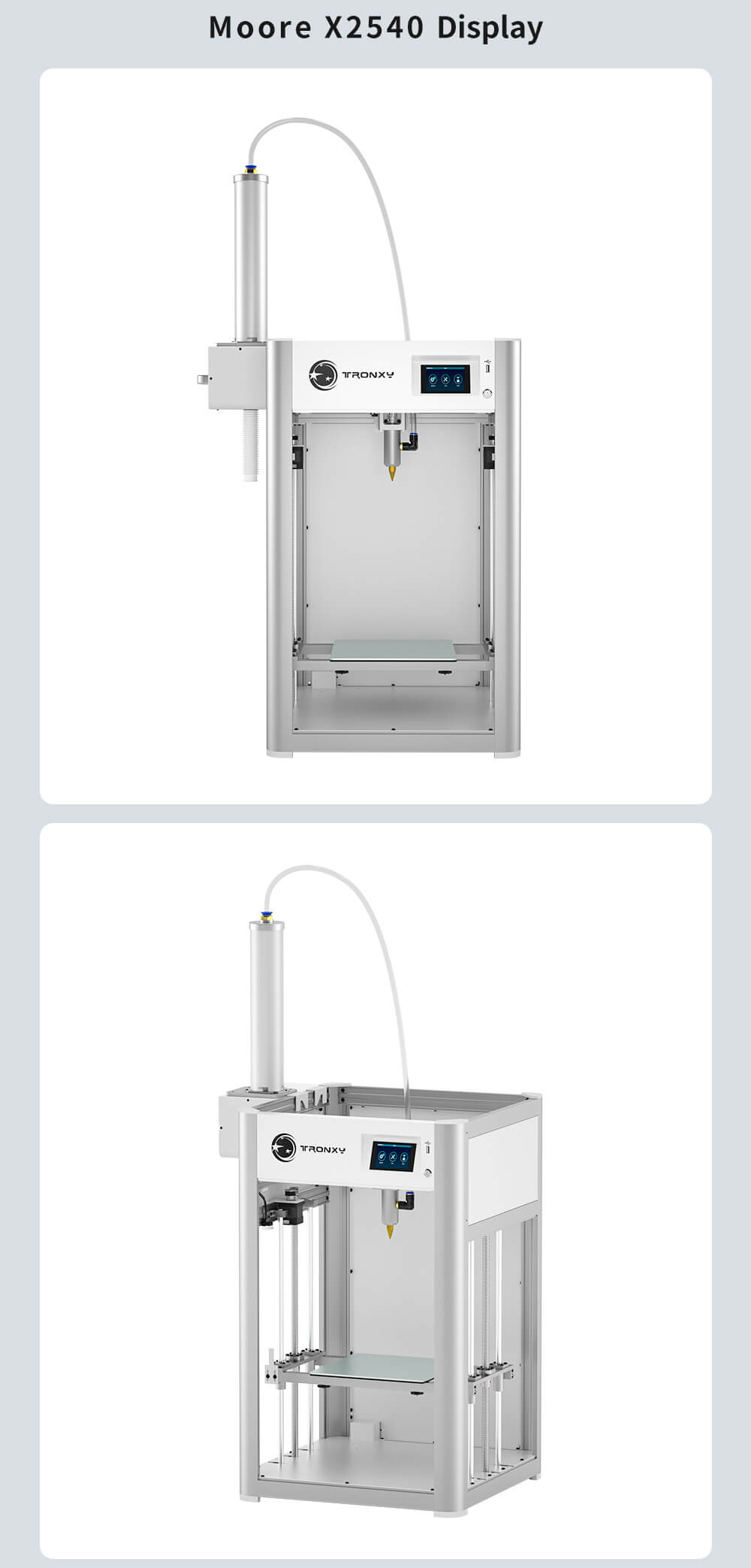 Tronxy Moore X2540 Clay 3D Printer Fully Assembled with Enclosure Aluminum Barrel Feeding System Electric Putter Ceramic Printing Size 250x250x400mm