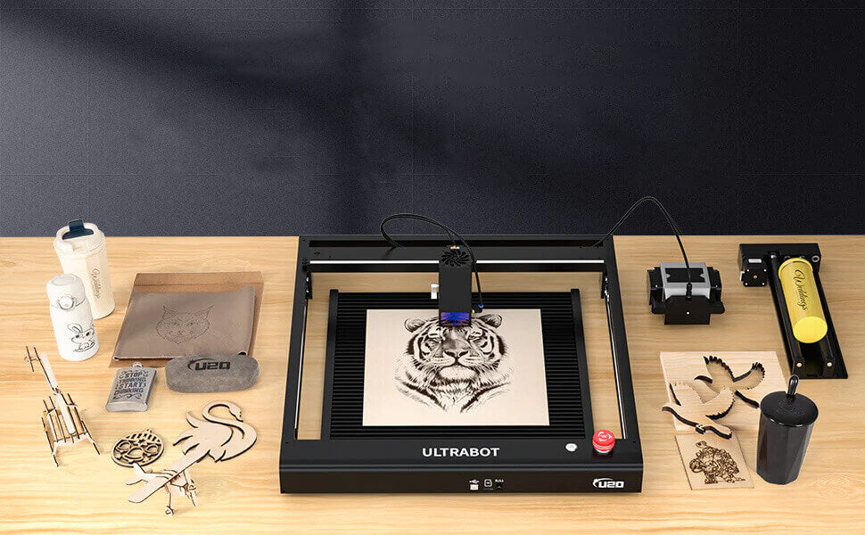 Tronxy Ultrabot U20 Laser Engraver 20W Quad Core Diode Laser DIY Desktop Laser Cutter & Engraver Machine Laser Cut Engrave Etch on Metal Wood Leather Acrylic Tronxy 3D Printer