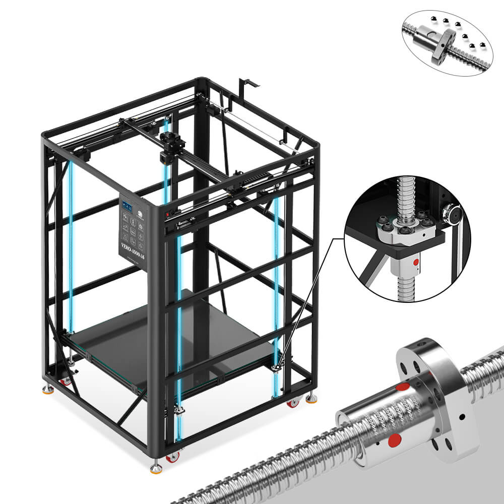 Tronxy VEHO 1000-16 large direct drive 3D printer big format 3D printer 3D printing technology high precision 3D printer 1000x1000x1600mm build size 320-degree hotend Tronxy 3D printer professional 3D printing solutions