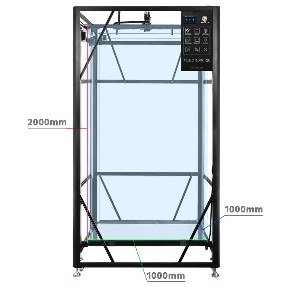 Tronxy VEHO 1000-16 Large Scale 3D Printer Big Format Direct Drive 3D Printer Build Size 1000x1000x1600mm 320 Degree Hotend Tronxy 3D Printer | Tronxy Large 3D Printer | Tronxy VEHO Large Format 3D Printer