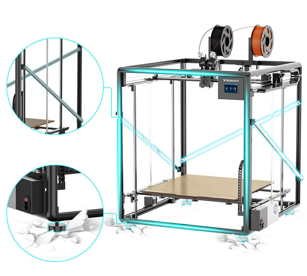 Tronxy VEHO 600 2E Multicolor 2-In-1-Out Dual Extruder Large Size Direct Drive 3D Printer 600x600x600mm Tronxy 3D Printer | Tronxy Large 3D Printer | Tronxy VEHO Large Format 3D Printer