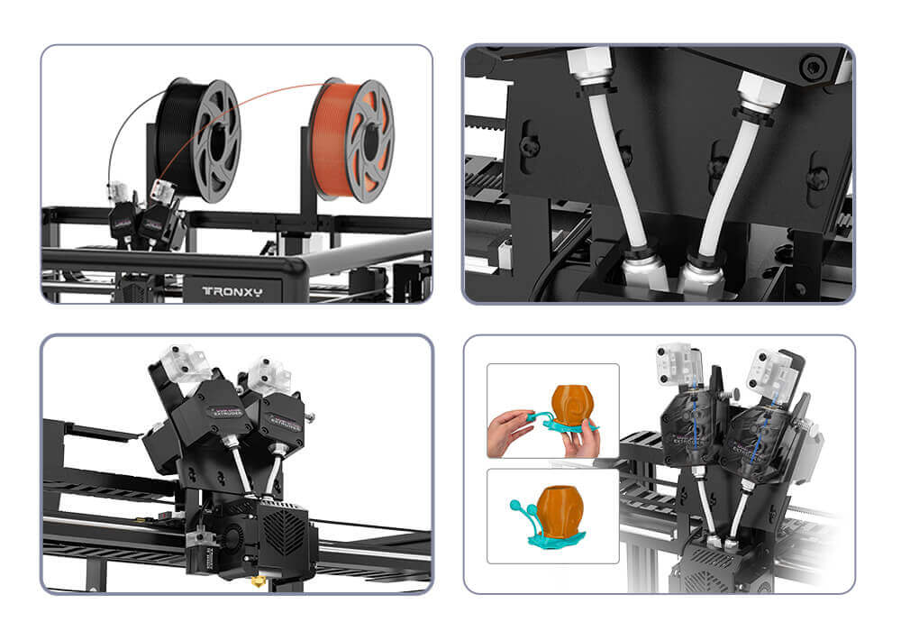 Tronxy VEHO 600 2E Multicolor 2-In-1-Out Dual Extruder Large Size Direct Drive 3D Printer 600x600x600mm Tronxy 3D Printer | Tronxy Large 3D Printer | Tronxy VEHO Large Format 3D Printer