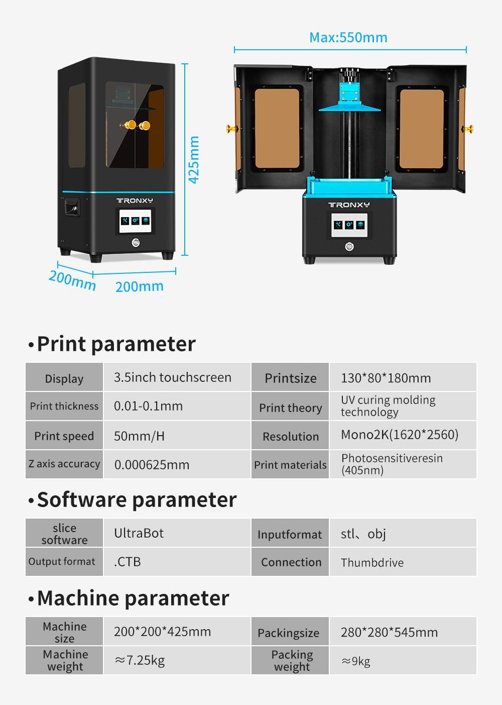 Tronxy Ultrabot 6.08 Inch LCD 3D Printer DIY Kit 130x80x180mm Tronxy 3D Printer | Tronxy Ultrabot 3D Printer | Tronxy LCD 3D Printer