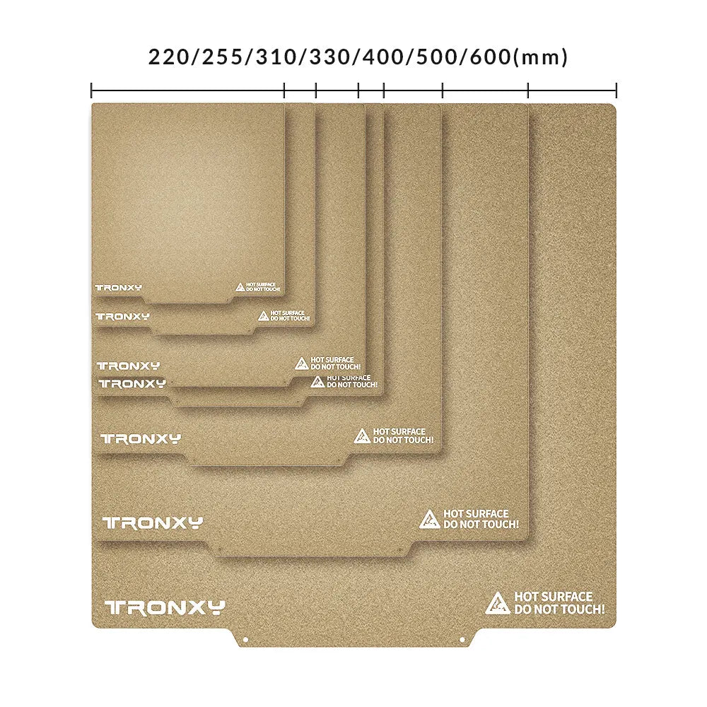 Tronxy 3D Printer Removal Spring Steel PEI Sheet Build Plate Magnetic Base Hot Bed Sticker 220 / 255 / 310 / 330 / 400 / 500 / 600 / 800mm Tronxy 3D Printer | Tronxy Large 3D Printer | Tronxy Large Format Veho 600 800 1000 3D Printer