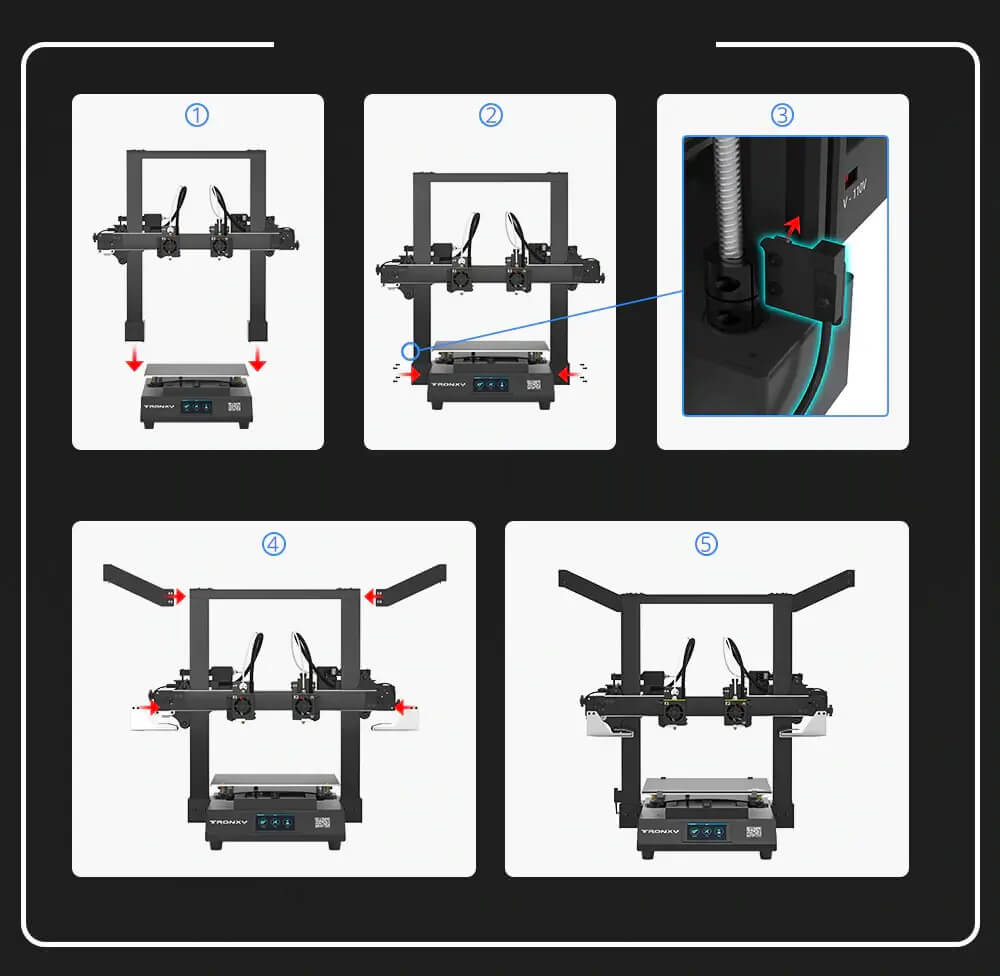 Tronxy Gemini XS 2022 New DIY IDEX 3D Printer Kit Two Head Multicolor Independent Dual Extruder 3D Printer 255x255x260mm Tronxy 3D Printer | Tronxy Gemini 3D Printer | Tronxy Idex 3D Printer