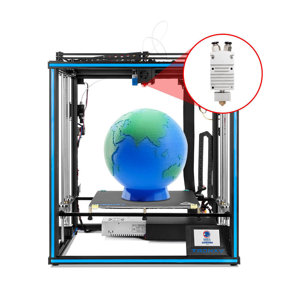 Tronxy X5SA 2E デュアル押出機 3D プリンター DIY キット 2-in-1-out