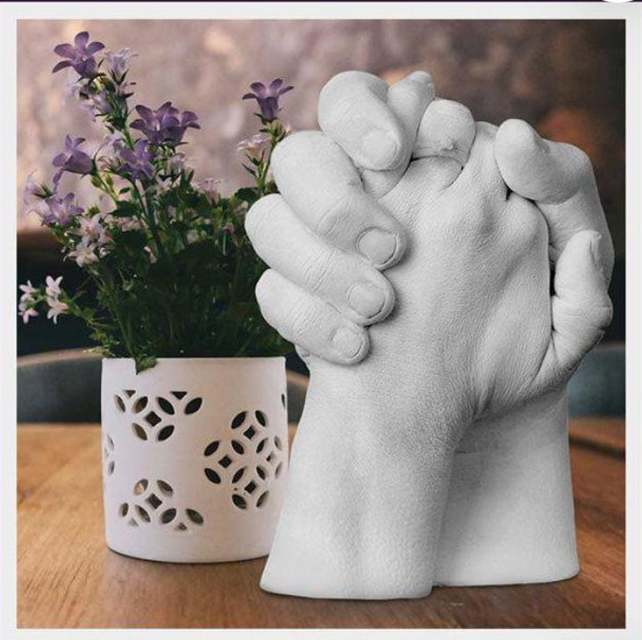 3D Adult Hand Moulding Kit Create a Life Sculpture, Holding Hands Forever –  Bronze Paint Finish