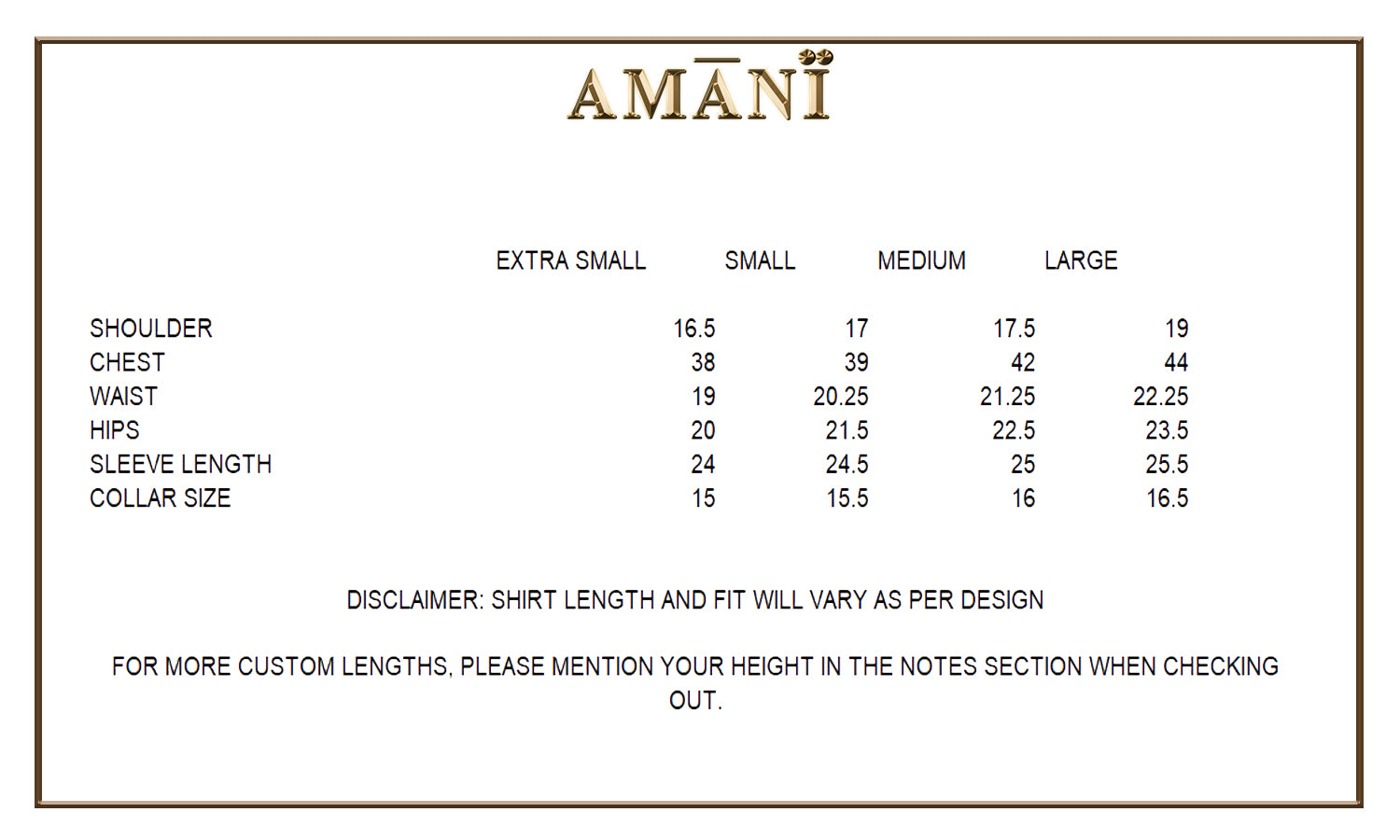 Men Size Guide