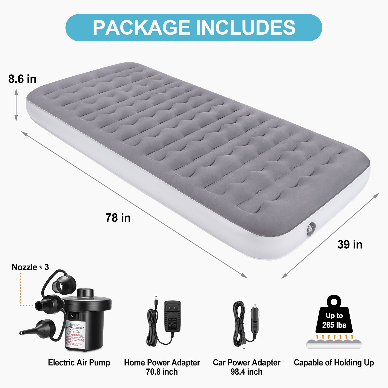 electric air mattress with frame