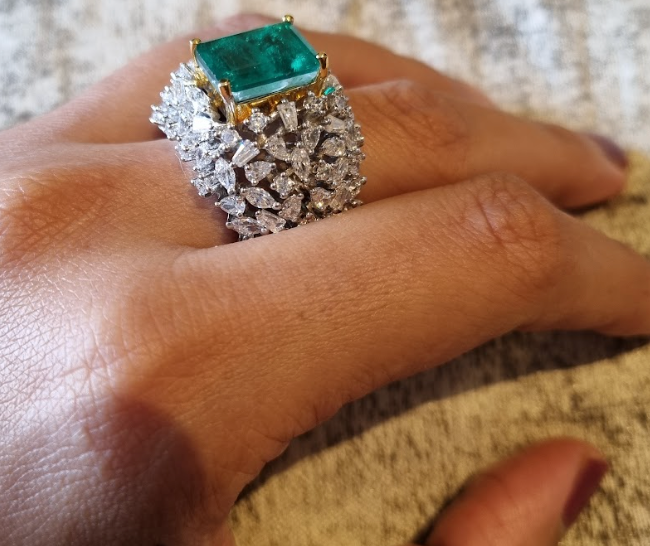 Jeweled Oasis - An Emerald Cocktail Ring Design – Sneha Rateria Store