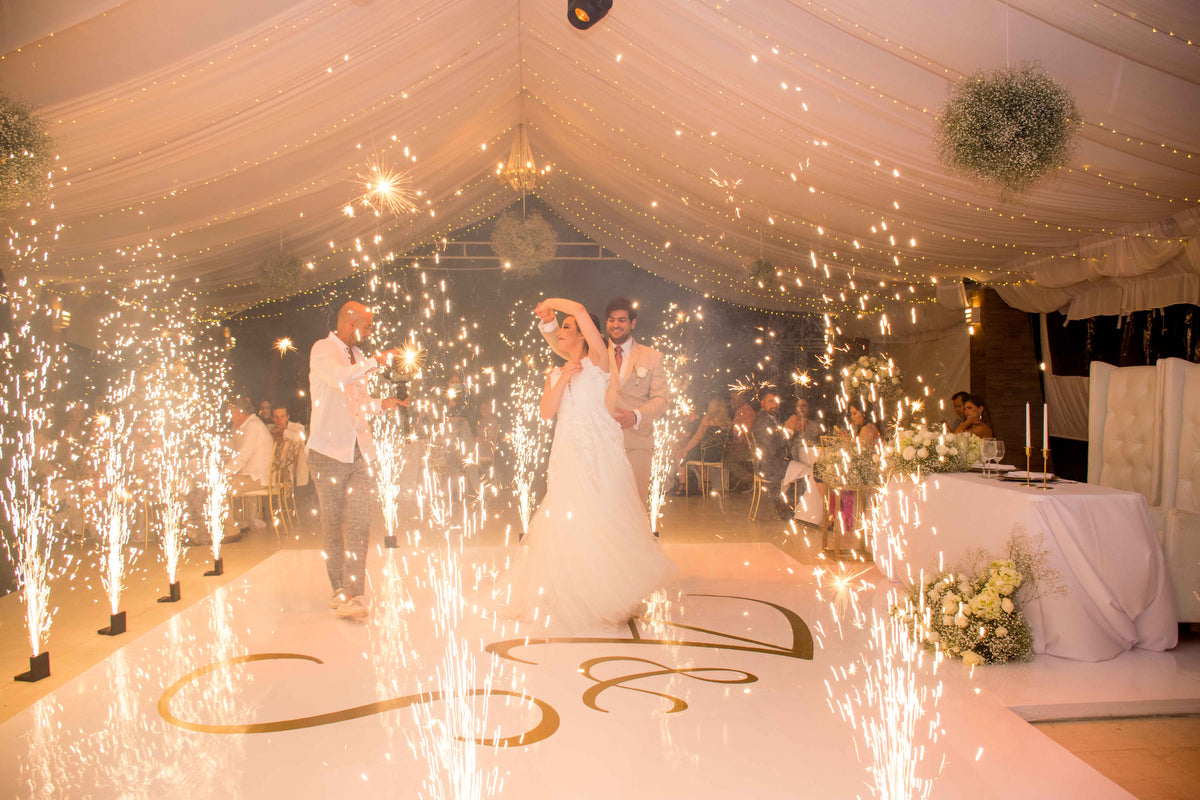 First dance surrounding of fireworks