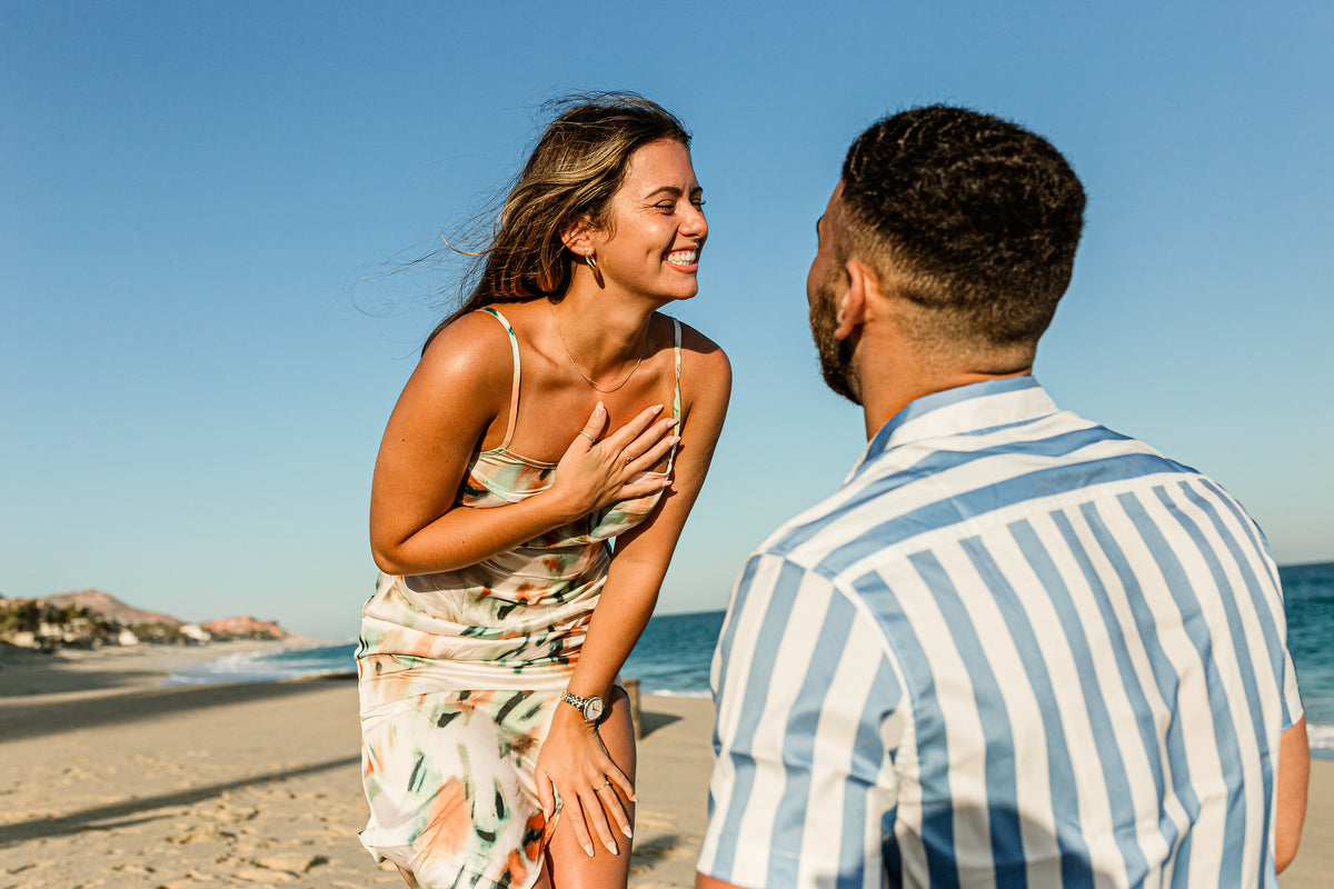 William and Adriana engagement at the beach of Marquis Los Cabos
