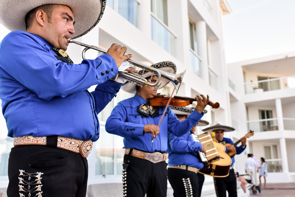 Mariachi band playing at the wedding