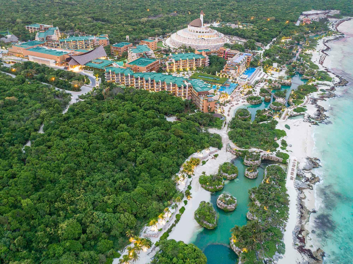 Drone photo of the Hotel Xcaret