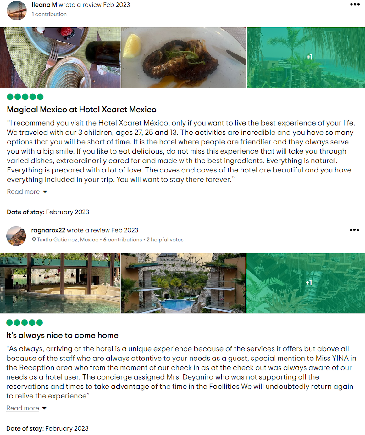 Comments trip advisor Hotel Xcaret Mexico