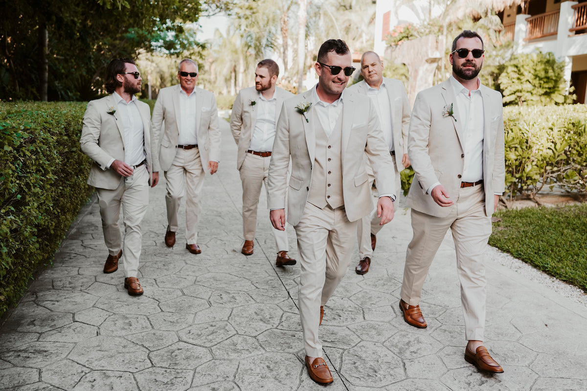 groomsmen on their way to the ceremony