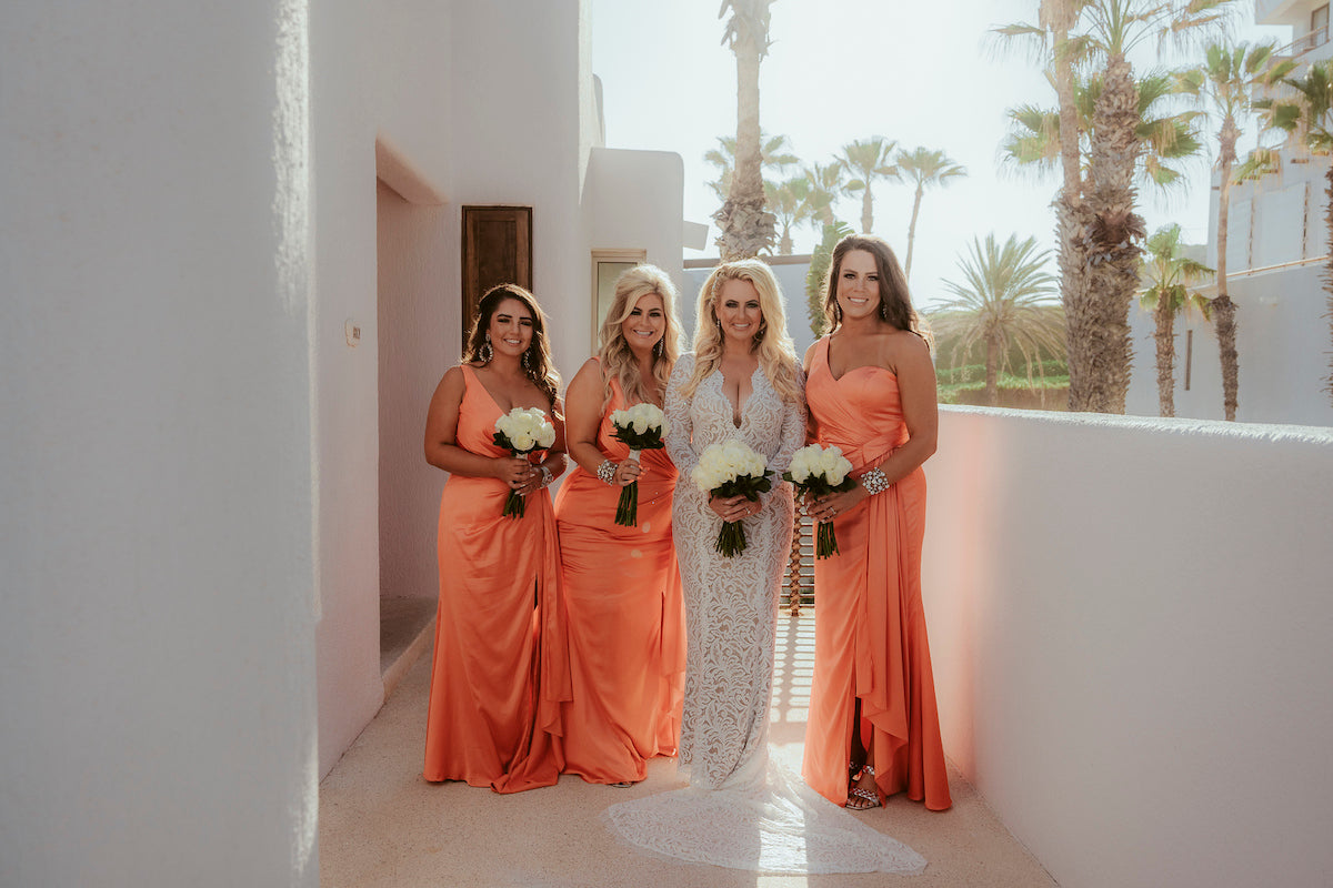 Bridesmaids orange dress