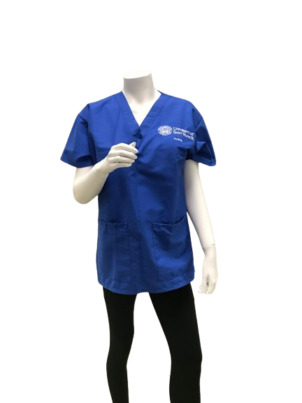 NURS 121/122/201/202 Ladies Nursing Scrub Top, Blue (4802RYL) - University of Saint Francis Ca product image