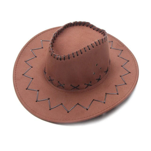 Western Leather Brown Cowgirl Hat