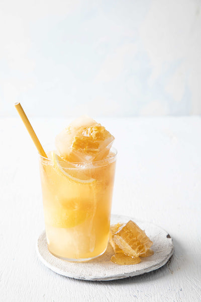 Lemonade with honeycomb as a garnish