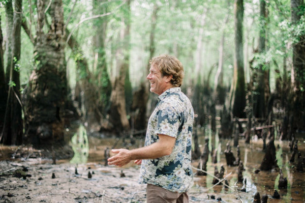 Savannah Bee Founder Ted Dennard talking in the tupelo swamp