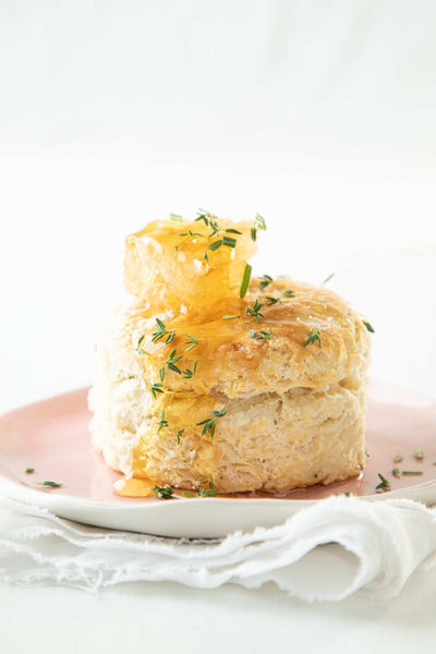 Honeycomb on the top of a warm biscuit